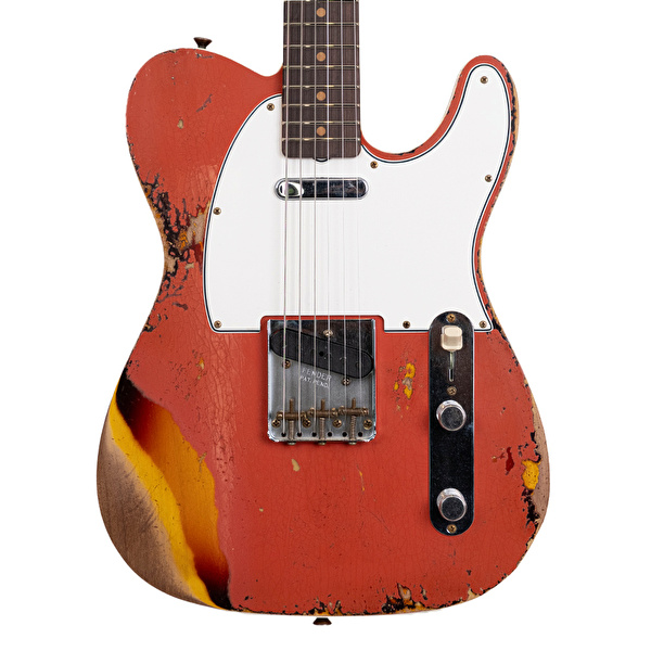 Fender Custom Shop Limited Edition 1959 Telecaster Custom Super Heavy Relic Aged Tahitian Coral over Chocolate 3 Ton Sunburst Elektro Gitar
