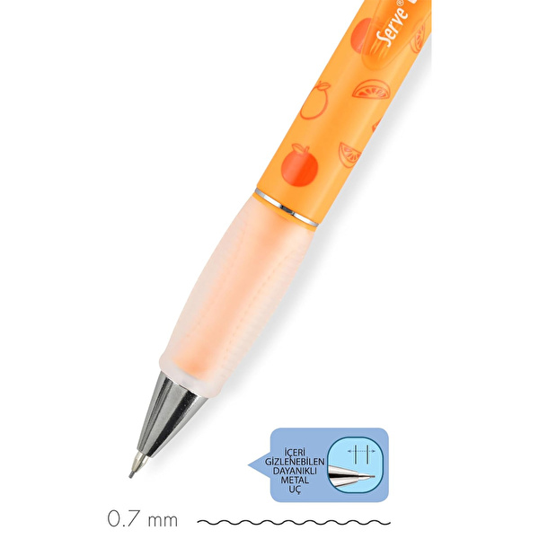 SERVE Deep Mekanik Kurşun Kalem 07mm Fos Turuncu Portakal