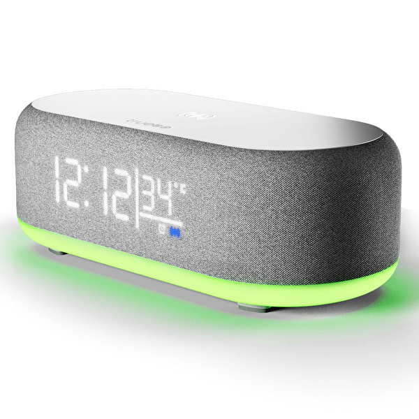 TRUEBO TimeCharger Hoparlör Şarjlı Işıklı Alarm Saat - Gri