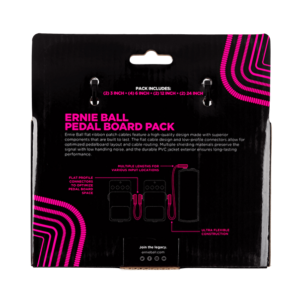 ERNIEBALL P06387 - Beyaz Düz Şerit Patch Kablosu (Çoklu Paket)