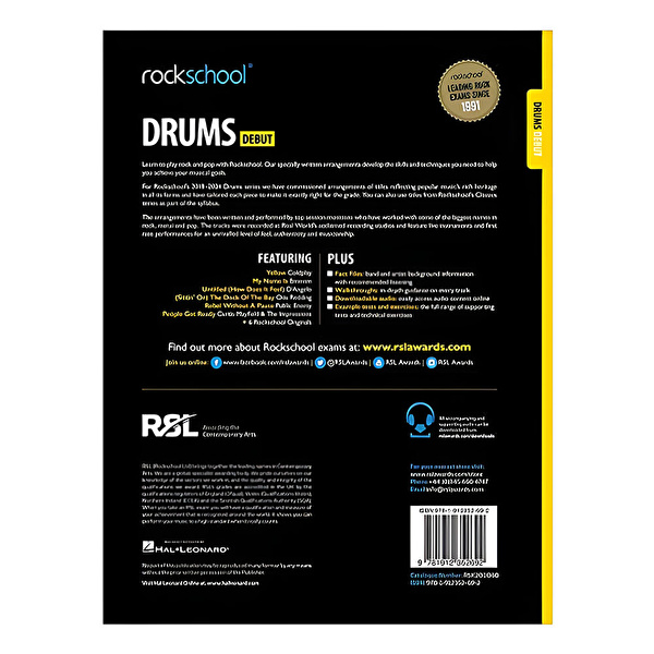 Rockschool Drums Debut 2018 Bookaudio