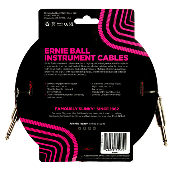 ERNIE BALL P06396 5.5 Metre Kırmızı Enstrüman Kablosu