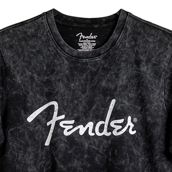 FENDER® Spaghetti Logo Tie-Dye Siyah T-Shirt