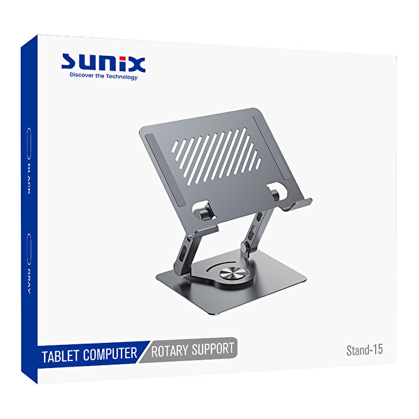 SUNIX 360 Derece Metal Tablet Tutucu Gri Stand