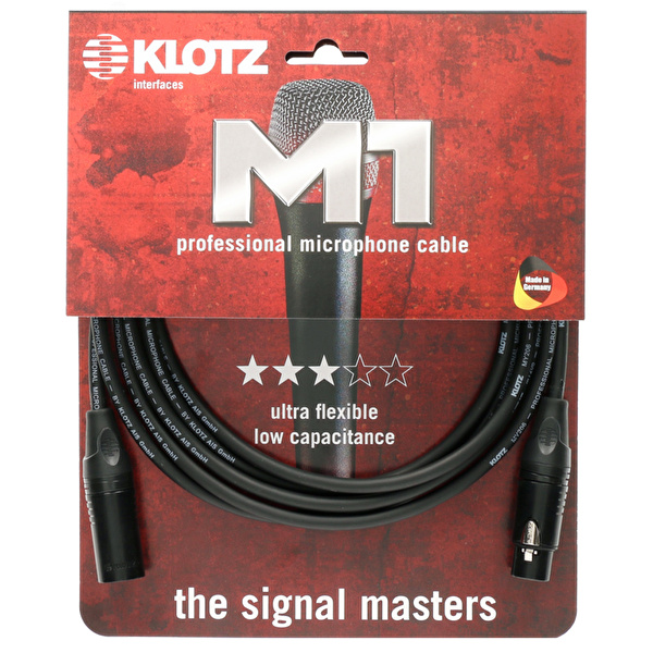 Klotz M1 MY206  Siyah 5mt XLR KLOTZ Uçlu Mikrofon Kablosu