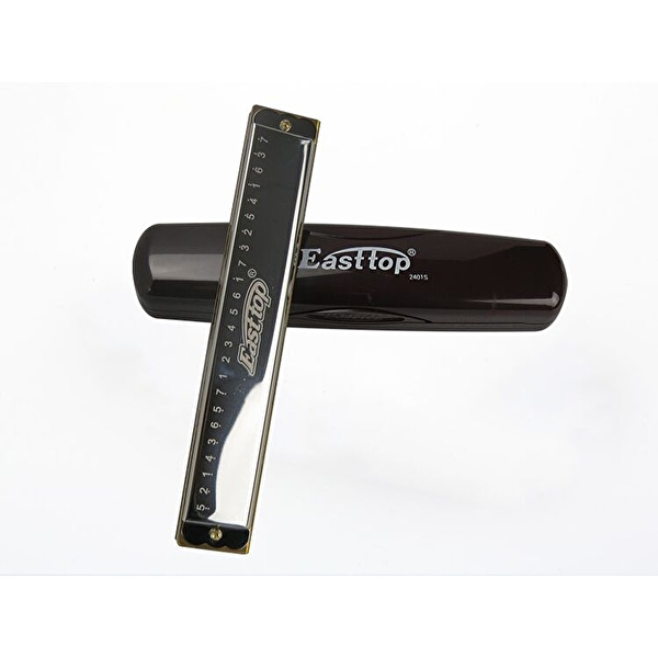 EAST TOP T2401S Paslanmaz Çelik Gövde 24 Delikli Gümüş Renk Tremolo Mızıka