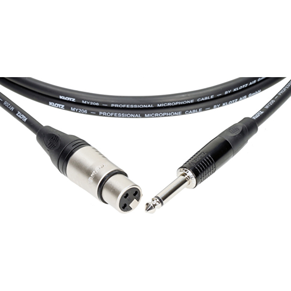 Klotz M1 MY206 TS x Female XLR Klotz Uçlu Siyah 3mt Mikrofon Kablosu