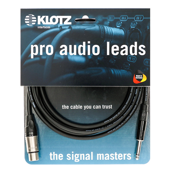 Klotz M1 MY206 TS x Female XLR Klotz Uçlu Siyah 3mt Mikrofon Kablosu