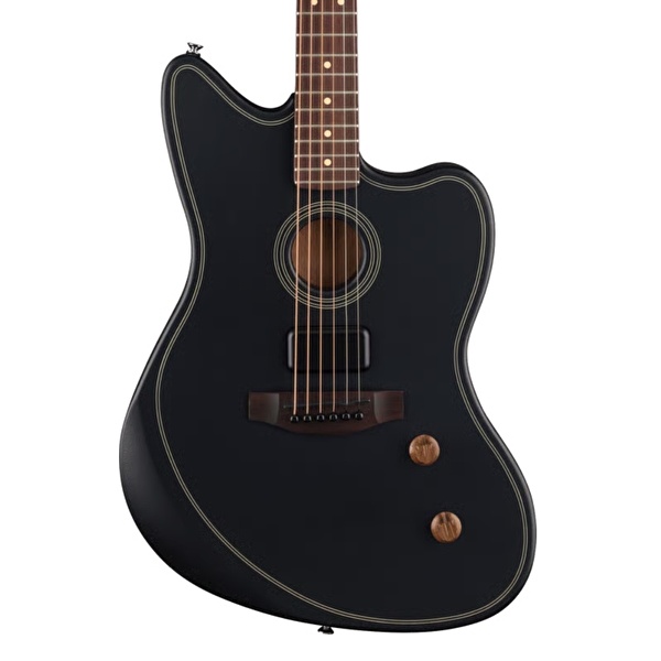 Fender Acoustasonic Standard Jazzmaster Gülağacı Klavye Black Elektro Akustik Gitar