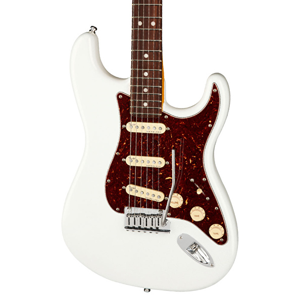 Fender American Ultra Stratocaster Gülağacı Klavye Arctic Pearl Elektro Gitar