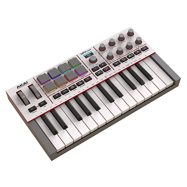 AKAI MPKMINI 4 Beyaz Müzik Prodüksiyonu 25 Mini Tuş MIDI Klavye