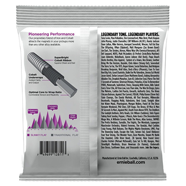 Ernie Ball P02811 (55-110) Power Slinky FlatWnd Bas Gitar Teli
