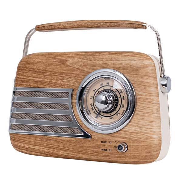 KOZMOS Retro Radyo ve Bluetooth Hoparlör Wooden