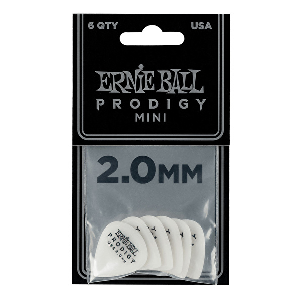 ERNIE BALL 2.0mm White Mini Prodigy 6lı Paket Pena