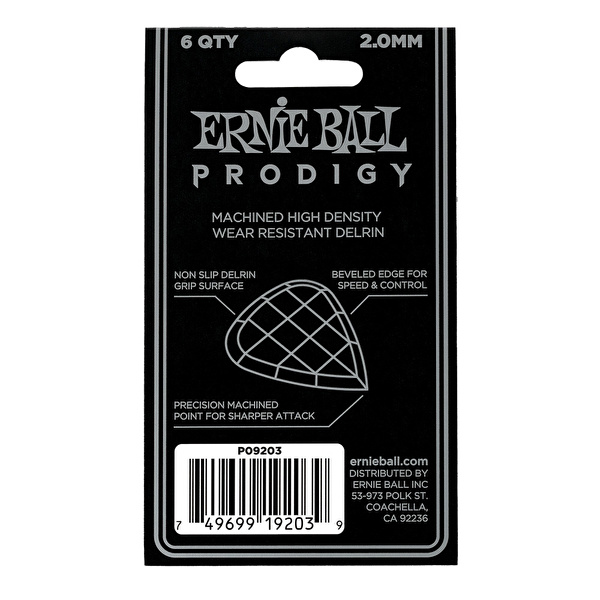 ERNIE BALL 2.0mm White Mini Prodigy 6lı Paket Pena