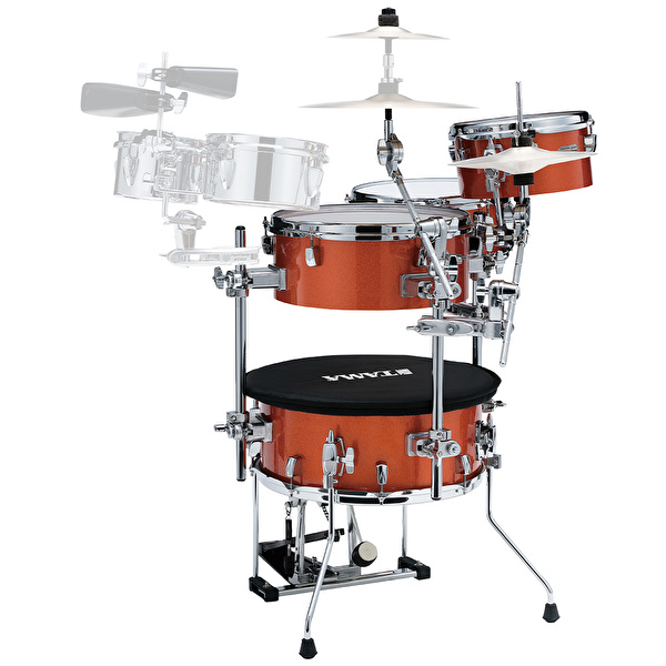 TAMA CJB46C-BOS - Cocktail-JAM Bright Orange Sparkle 4 Parça (16B/10T/14F/12S) Aksamlı & Çantalı Kompakt Akustik Davul Seti