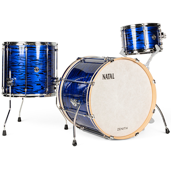 NATAL KZN-TR-FBL Zenith Forge Blue 3 Parça (22B/12T/16F) Akustik Davul Seti