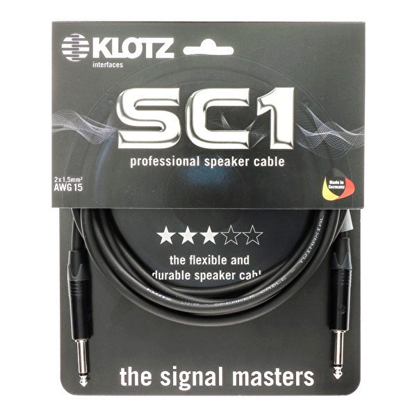 Klotz SC-1 Neutrik Konnektör 1m 2x1,5mm² Gitar Amfi Kabin Kablosu