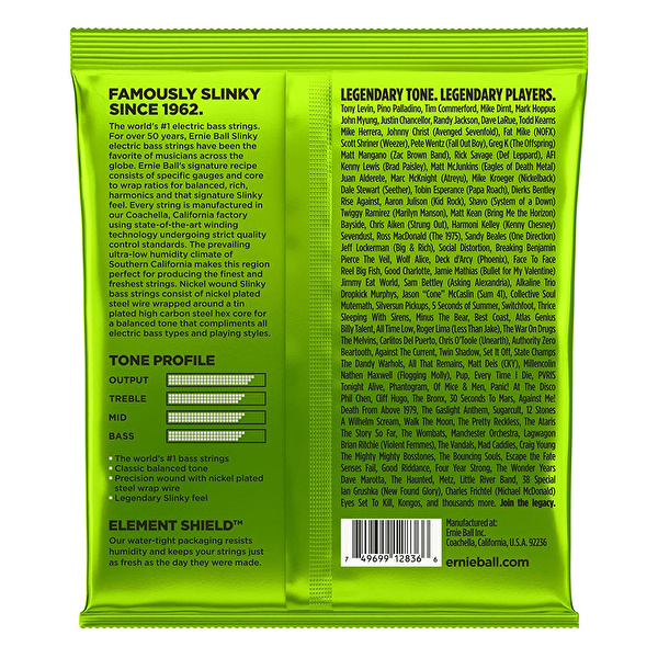 Ernie Ball P02836 Regular Slinky Nickel 45-130 (5 Telli) Bas Gitar Teli