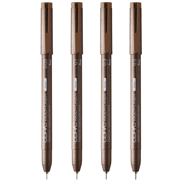 COPIC Multiliner Classic Brown 4'lü Kalem Seti (0,05, 0,1, 0,3, 0,5)
