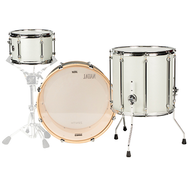 NATAL KZN-TR-SIS Zenith Silver Frost 3 Parça (22B/12T/16F) Akustik Davul Seti