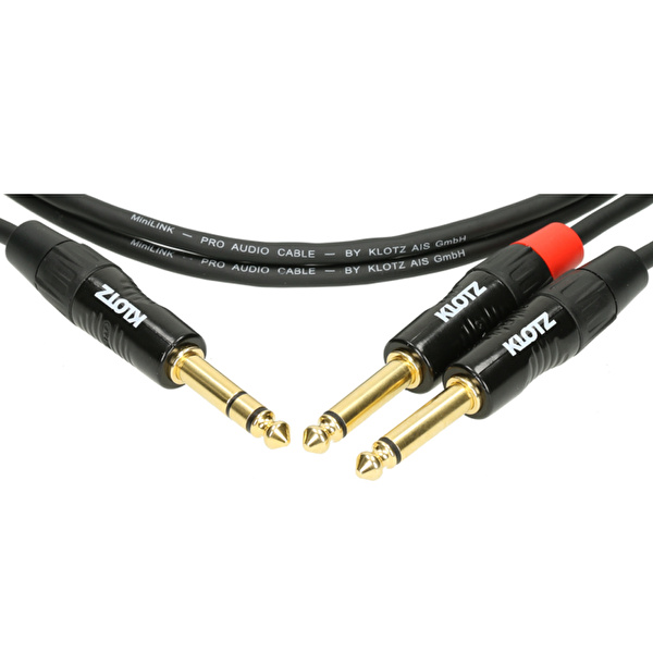 KLOTZ Profesyonel TRS -2x TS Altın Uçlu 6mt Siyah Y Kablo