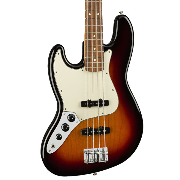 Fender Player Jazz Bass Left Handed Pau Ferro Klavye 3 Tone Sunburst Bas Gitar