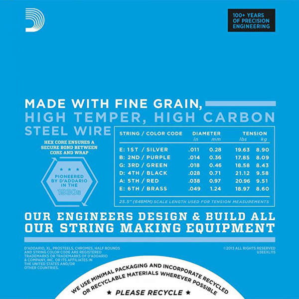 DADDARIO EXL115 11-49 Elektro Gitar Takım Tel