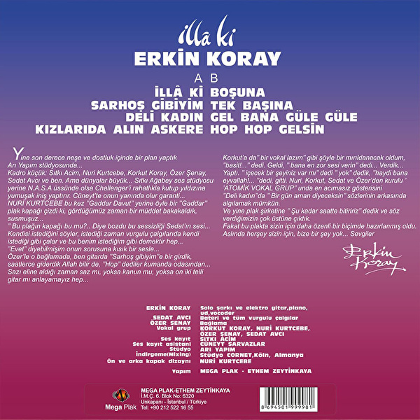 Erkin Koray - İlla ki (Sarı Plak)