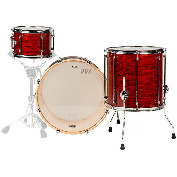 NATAL KZN-TR-FRD Zenith Forge Red 3 Parça (22B/12T/16F) Akustik Davul Seti
