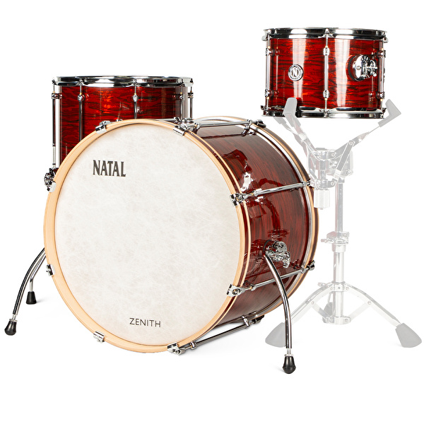 NATAL KZN-TR-FRD Zenith Forge Red 3 Parça (22B/12T/16F) Akustik Davul Seti