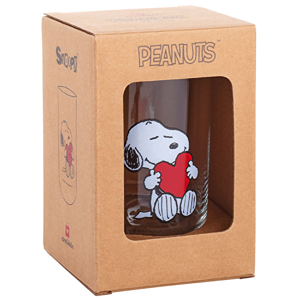 CAN DÜKKAN Cam Bardak 365 cc - Snoppy Kalp