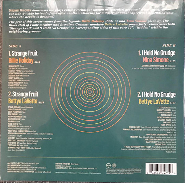 Billie Holiday, Nina Simone, Bettye Lavette – Original Grooves: Holiday - Simone - LaVette