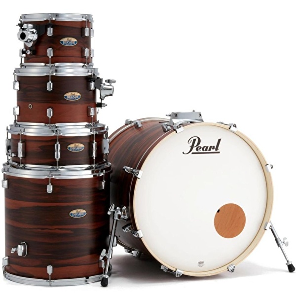 PEARL DMP925S/C828 Decade Maple Mat Koyu Ceviz 5 Parça (22B/10T/12T/16F/14T) Aksamlı Akustik Davul Seti