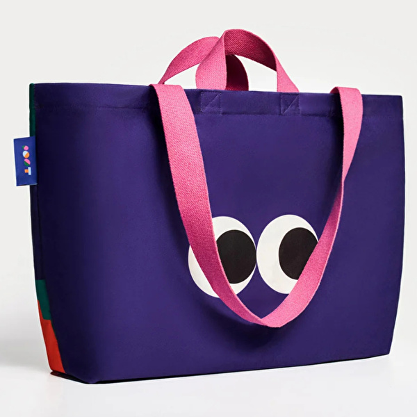 ROOT Geometrik Desenli Kanvas Çanta