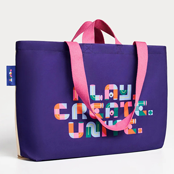 ROOT Krem & İndigo Kanvas Çanta