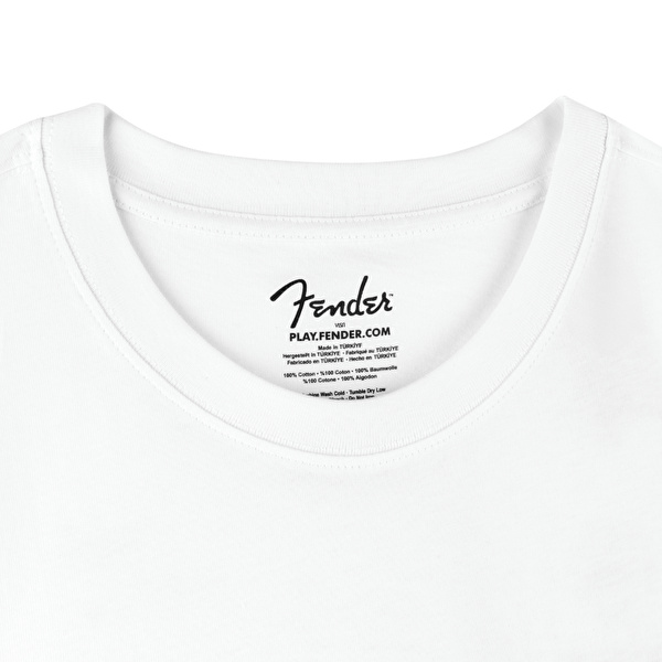 FENDER® Stratocaster Technical Drawing Beyaz T-Shirt