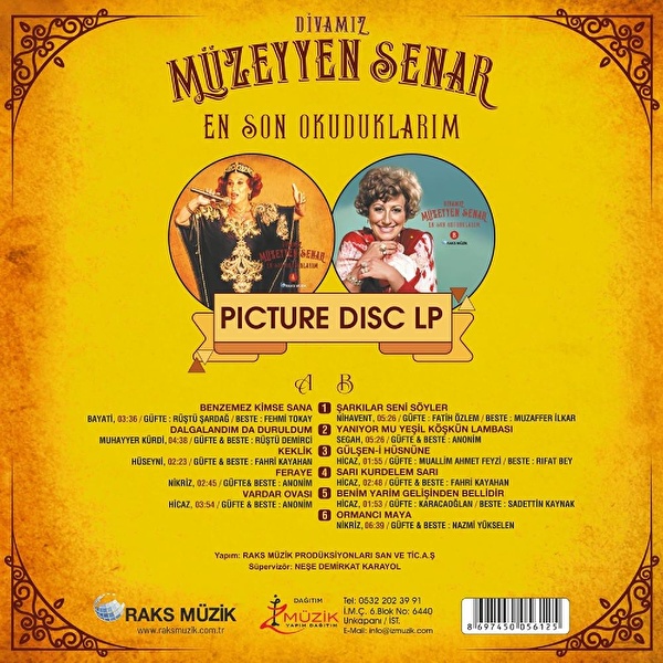 Müzeyyen Senar - En Son Okuduklarım / Diva'mız (Picture Disc)