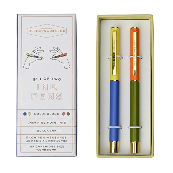 DESIGNWORKS INK 2'li Tükenmez Kalem Cobalt Army Green