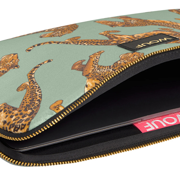 WOUF Emerald Leopard Laptop Sleeve 15