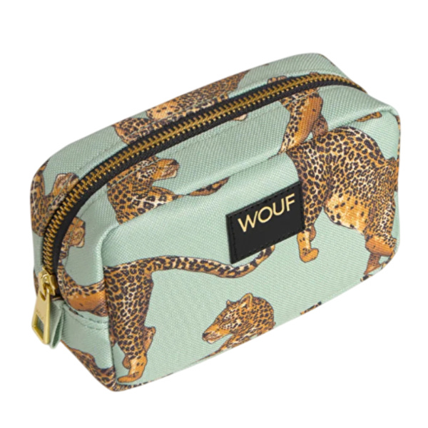 WOUF Emerald Leopard Make Up Bag