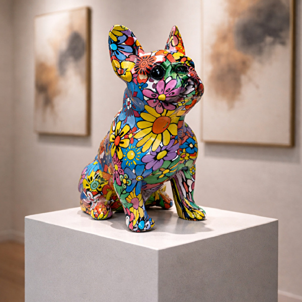 SOFIART Desenli Köpek Figür