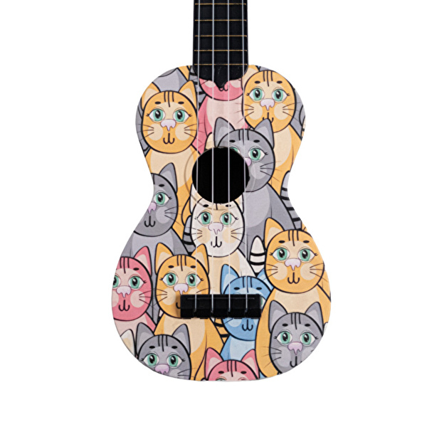 Karin Kedi Desenli Soprano Ukulele