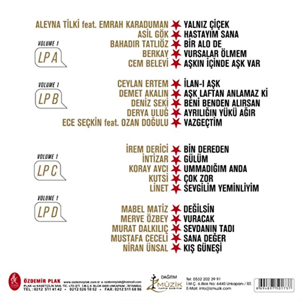 Yıldız Tilbe - Çeşitli Sanatçılar - Yıldız Tilbe'nin Yıldızlı Şarkıları Vol. 1 (Renkli Plak)