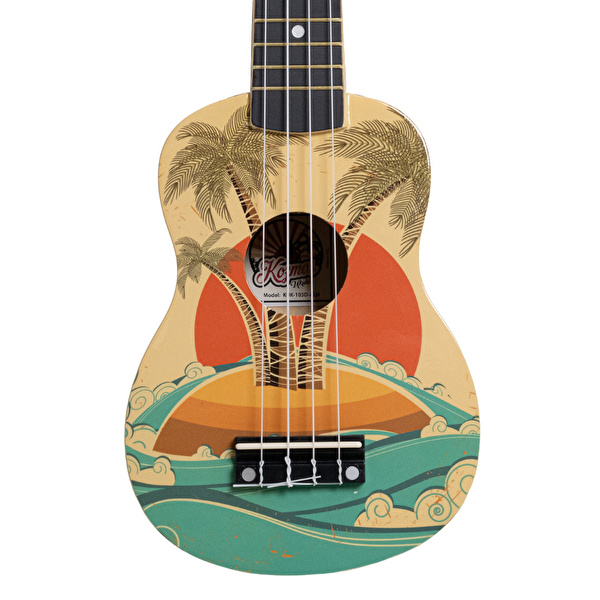 KOZMOS KUK-103D-ALH Ada Desenli Soprano Ukulele (Kılıf Dahil)