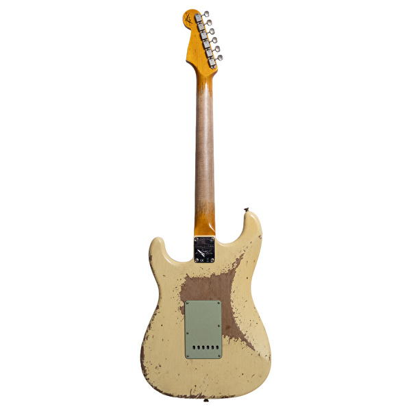 Fender Custom Shop 62/63 Stratocaster Super Heavy Relic Gülağacı Klavye Aged Vintage White Elektro Gitar