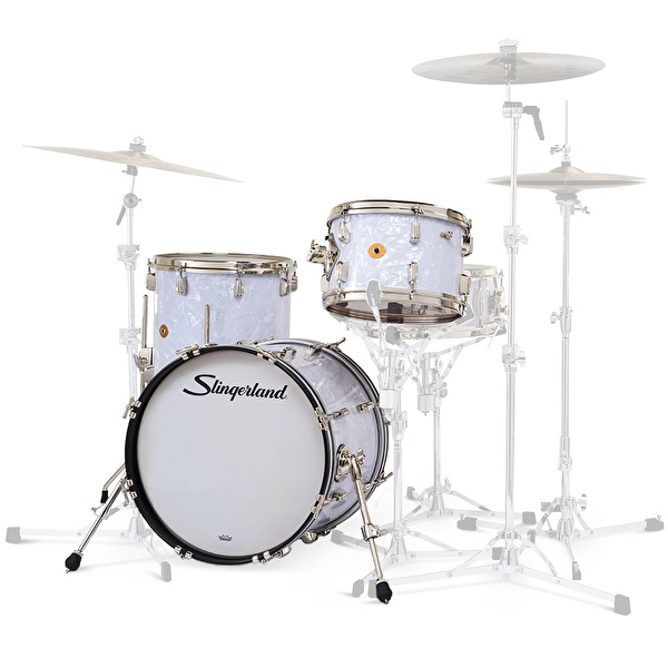 SLINGERLAND Radio King Outfit White Marine Pearl Wrap 3 Parça (18B/12T/14F) Akustik Davul Seti
