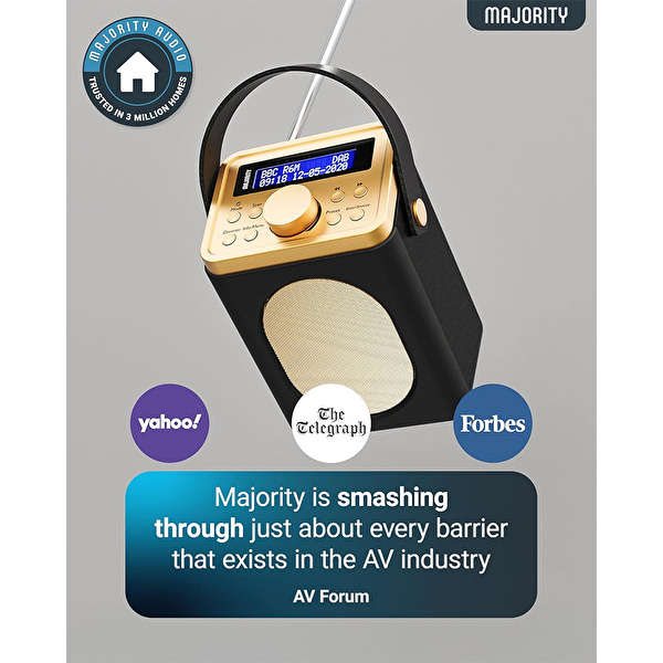 Majority Little Shelford - Siyah Taşınabilir DAB/FM Radyo Bluetooth Hoparlör