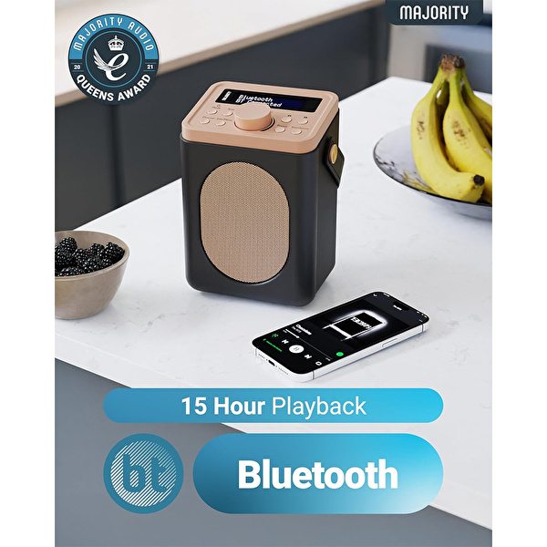 Majority Little Shelford - Siyah Taşınabilir DAB/FM Radyo Bluetooth Hoparlör