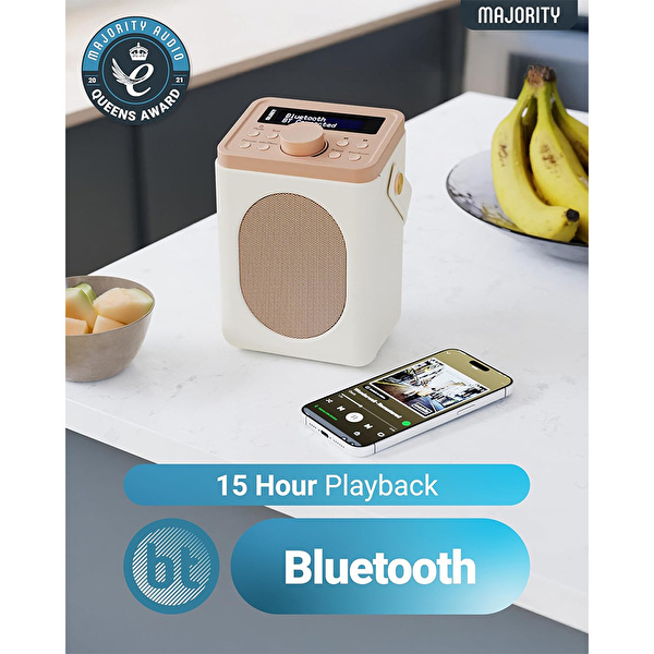 Majority Little Shelford - Krem Taşınabilir DAB/FM Radyo Bluetooth Hoparlör